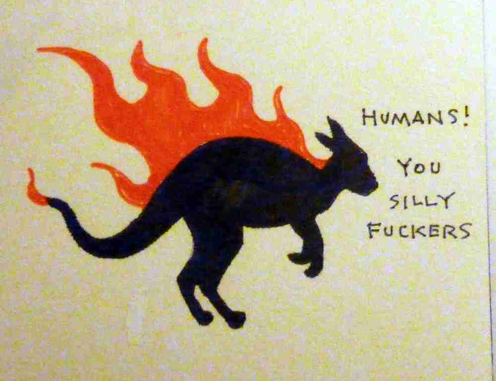 burning kangaroo